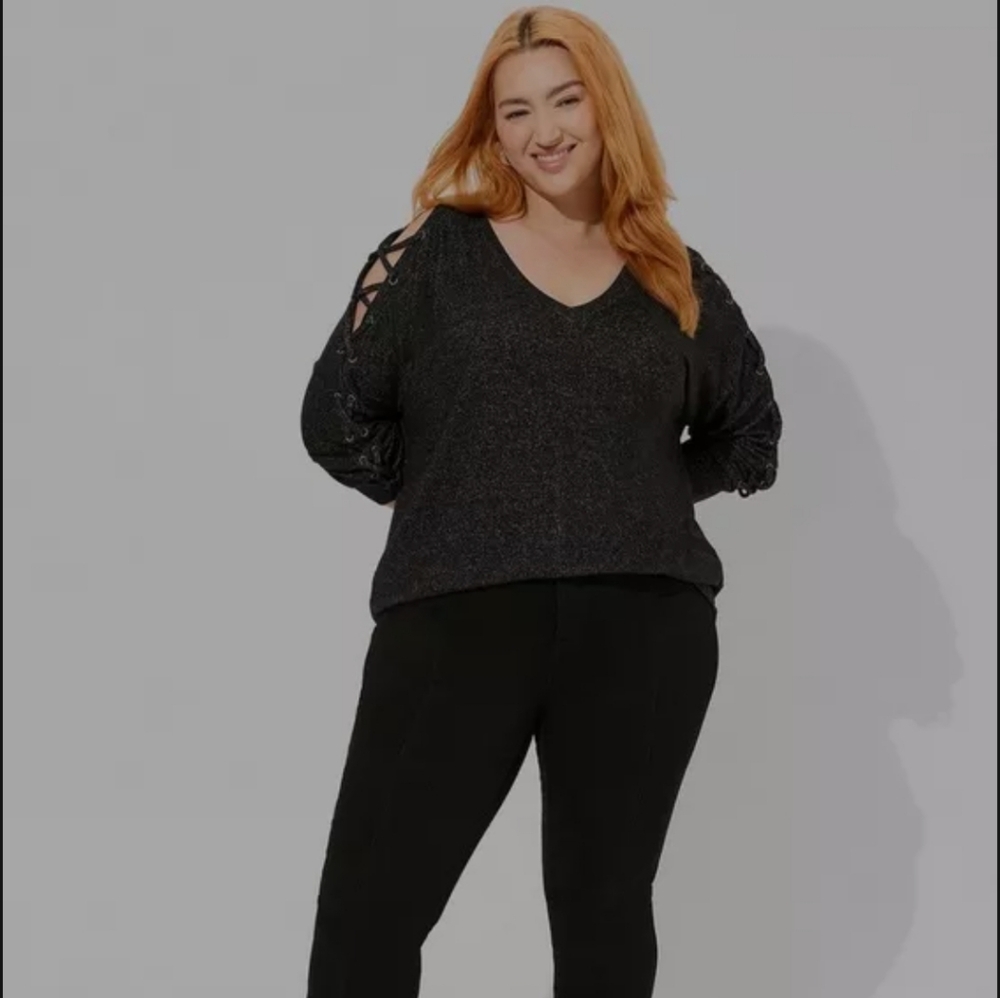 Torrid Laceup Sleeve Top